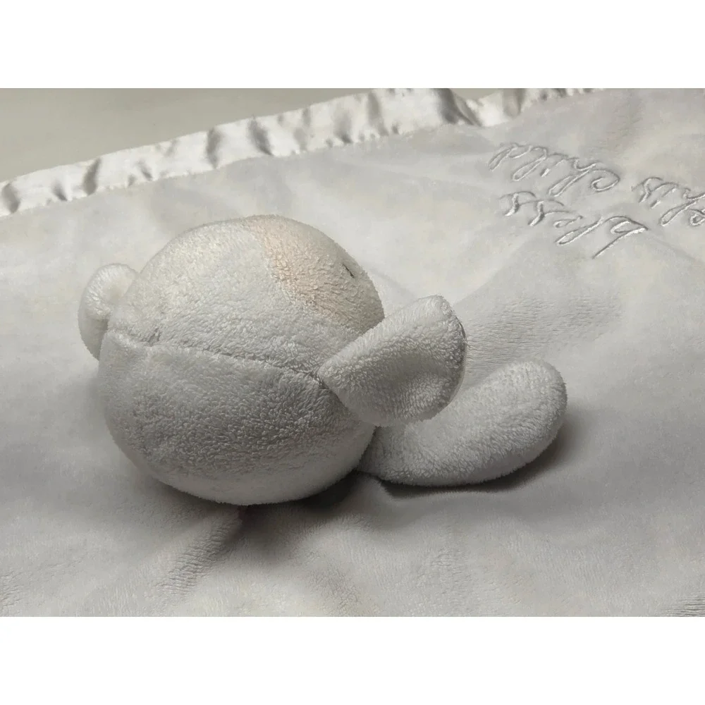 Stepping Stones Lamb Bless‎ This Child Satin Trim Baby Security Blanket Lovey